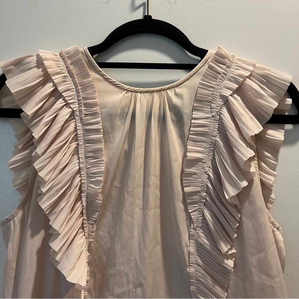 Joie Blouse Pink Size Small Ruffled Sleeveless Top